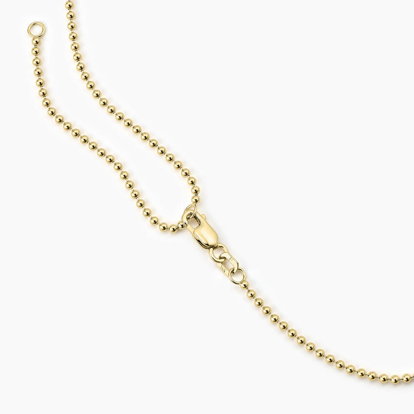 Boncuk Zincir Yuvarlak  1.00 karat Yuvarlak Kesim Laboratuvar Pırlanta Kolye 18K - Bold Diamonds
