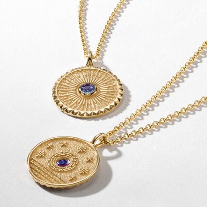 Sun Model 1.00 carat Laboratory Alexandrite Necklace 18K 