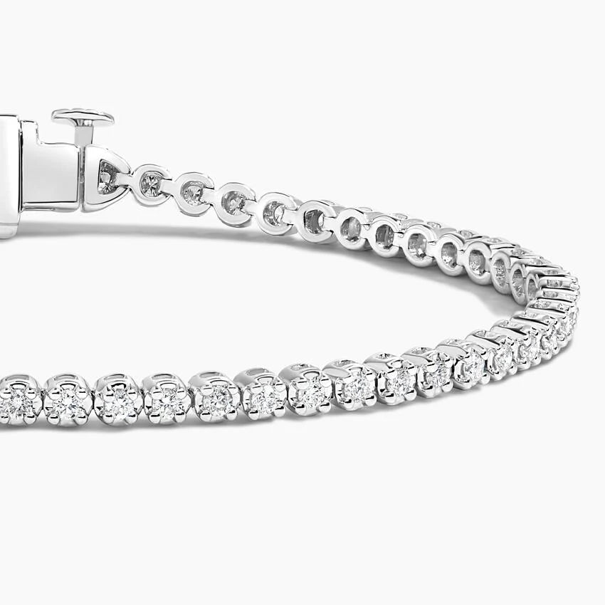 Su Yolu Model 1.00 Karat Yuvarlak Kesim Laboratuvar Pırlanta Bileklik 18K - Bold Diamonds