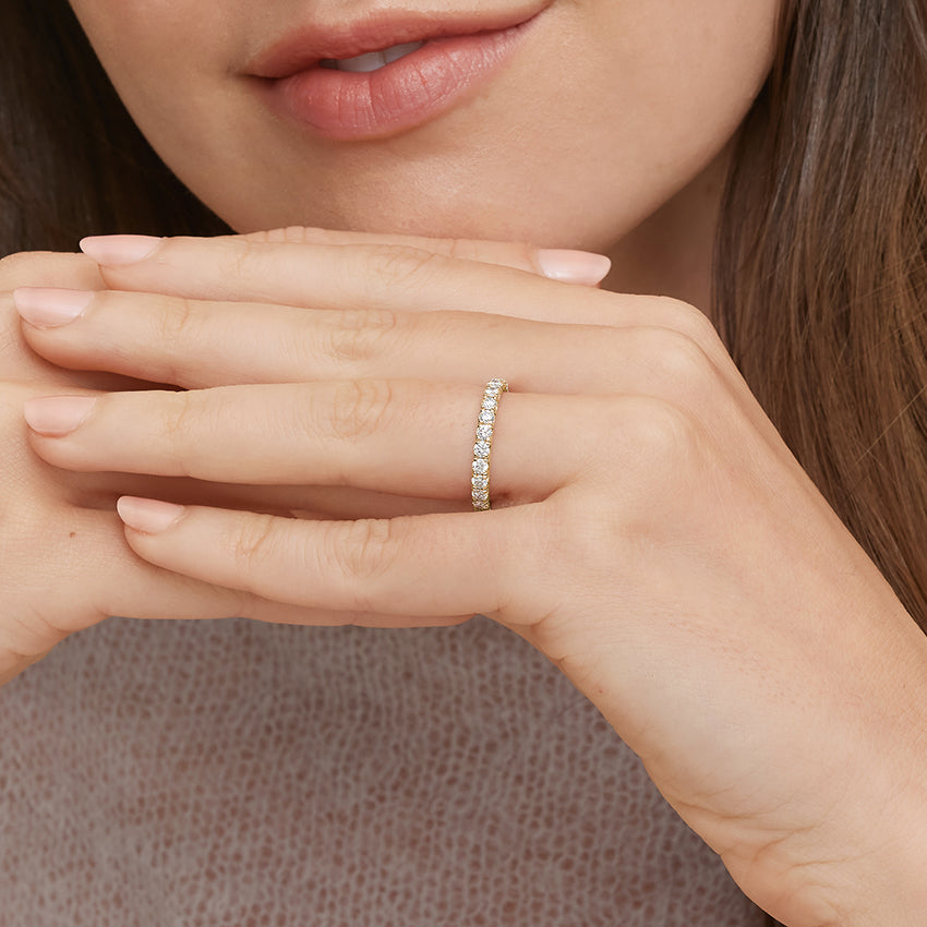 Tam Tur 1,00 Karat Yuvarlak Kesim Laboratuvar Pırlanta Yüzük 18K - Bold Diamonds