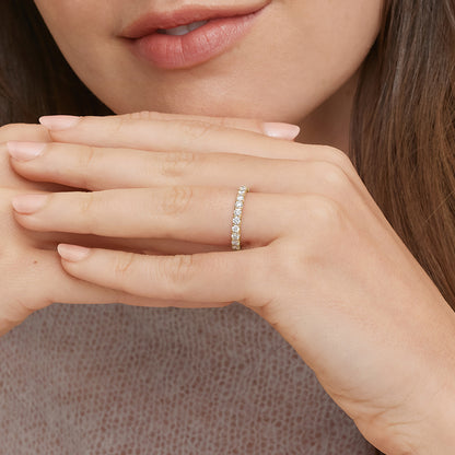 Tam Tur 1,00 Karat Yuvarlak Kesim Laboratuvar Pırlanta Yüzük 18K - Bold Diamonds