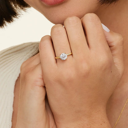 1.60 Carat Princess Halo Design Solitaire Lab Diamond Ring 18K - Florina 
