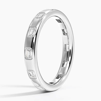 Özel Tasarım Alyans 1,00 Karat Emerald Kesim Laboratuvar Pırlanta Yüzük 18K - Bold Diamonds