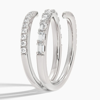 Sarmal 1,00 Karat Baget Kesim Laboratuvar Pırlanta Yüzük 18K - Bold Diamonds