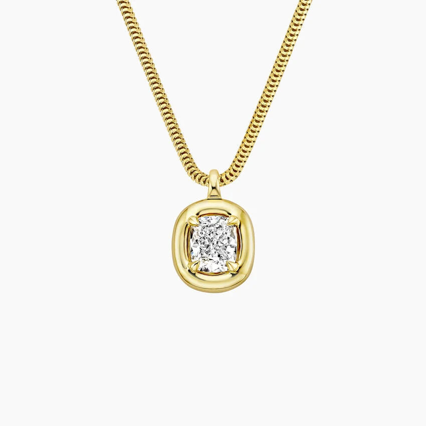 Secren Charm Cushion 1.00 karat Cushion Kesim Laboratuvar Pırlanta Kolye 18K - Bold Diamonds