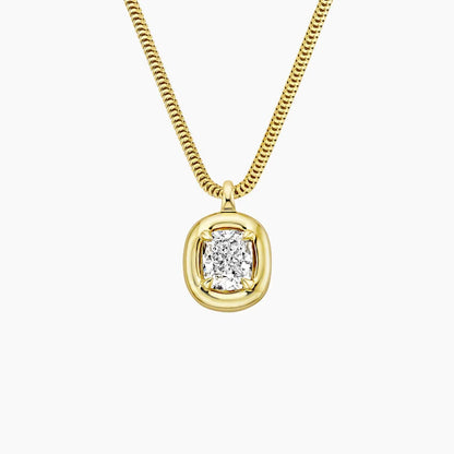 Secren Charm Cushion 1.00 karat Cushion Kesim Laboratuvar Pırlanta Kolye 18K - Bold Diamonds