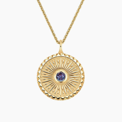 Sun Model 1.00 carat Laboratory Alexandrite Necklace 18K 