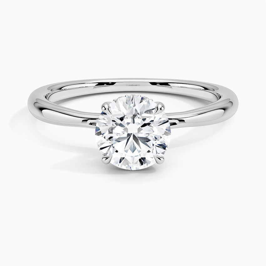 1.10 Karat Hidden Halo Tasarım Tektaş Laboratuvar Pırlanta Yüzük 18K  - Alvora - Bold Diamonds