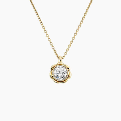 Papatya Model 1.00 karat Yuvarlak Kesim Laboratuvar Pırlanta Kolye 18K - Bold Diamonds