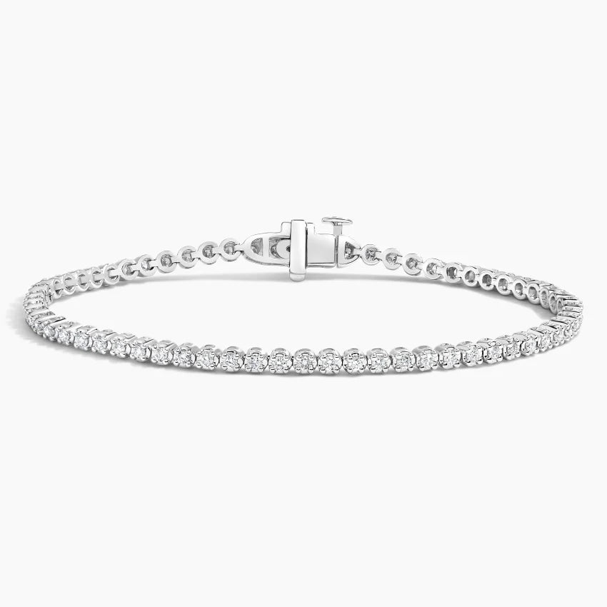 Su Yolu Model 1.00 Karat Yuvarlak Kesim Laboratuvar Pırlanta Bileklik 18K - Bold Diamonds