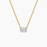 Boncuk Zincir Emerald  1.00 karat Emerald Kesim Laboratuvar Pırlanta Kolye 18K - Bold Diamonds