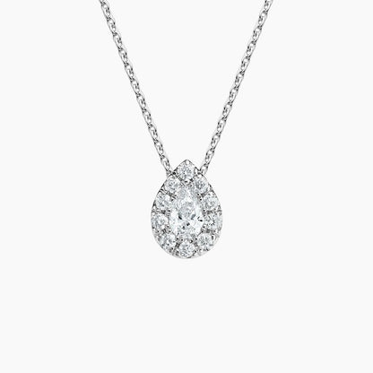 Damla Halo Model 1.00 karat Damla Kesim Laboratuvar Pırlanta Kolye 18K - Bold Diamonds