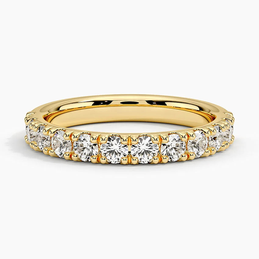 Yarım Tur Yüzük 1.00 Karat Yuvarlak Kesim Laboratuvar Pırlanta Yüzük 18K - Bold Diamonds