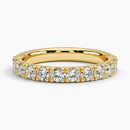 Yarım Tur Yüzük 1.00 Karat Yuvarlak Kesim Laboratuvar Pırlanta Yüzük 18K - Bold Diamonds
