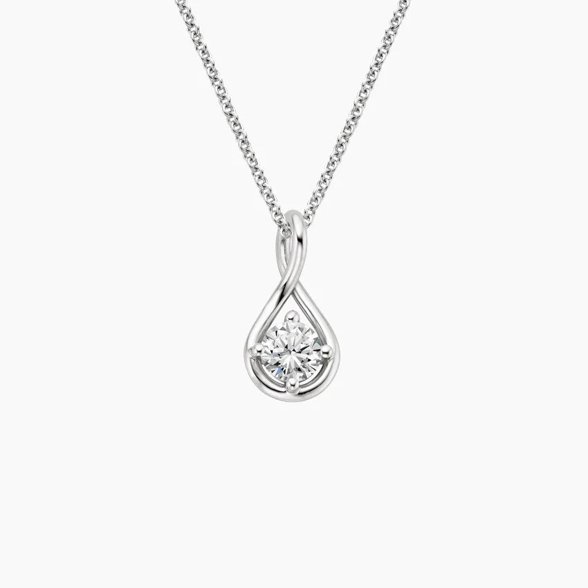 Zarafet Işıltısı Model 1.00 karat Yuvarlak Kesim Laboratuvar Pırlanta Kolye 18K - Bold Diamonds
