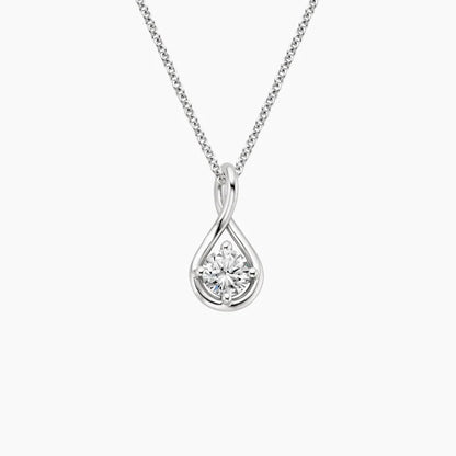 Zarafet Işıltısı Model 1.00 karat Yuvarlak Kesim Laboratuvar Pırlanta Kolye 18K - Bold Diamonds