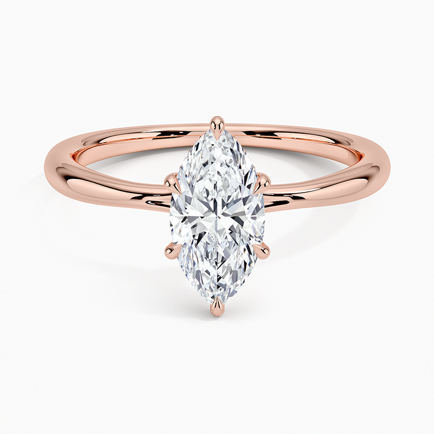 1.10 Karat Marquise Kesim Hidden Halo Tasarım Tektaş Laboratuvar Pırlanta Yüzük 18K  - Alvora - Bold Diamonds