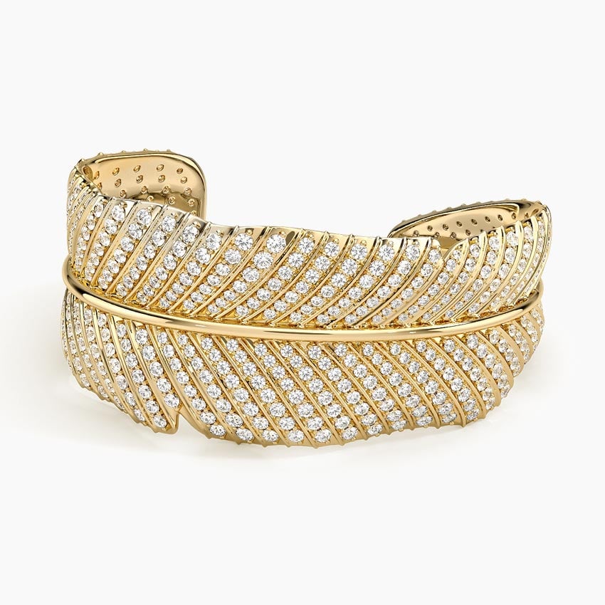 Yaprak Model 13.00 Karat Yuvarlak Kesim Laboratuvar Pırlanta Bileklik 18K - Bold Diamonds