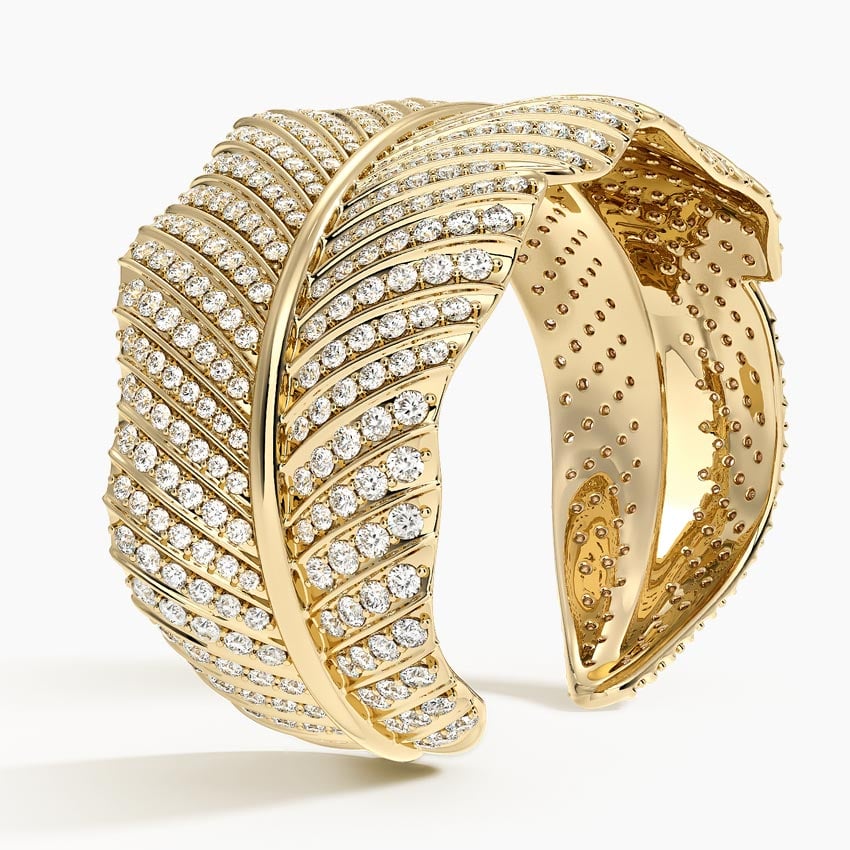 Yaprak Model 13.00 Karat Yuvarlak Kesim Laboratuvar Pırlanta Bileklik 18K - Bold Diamonds