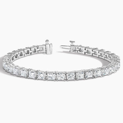 Su Yolu Model 14.00 Karat Prenses Kesim Laboratuvar Pırlanta Bileklik 18K - Bold Diamonds