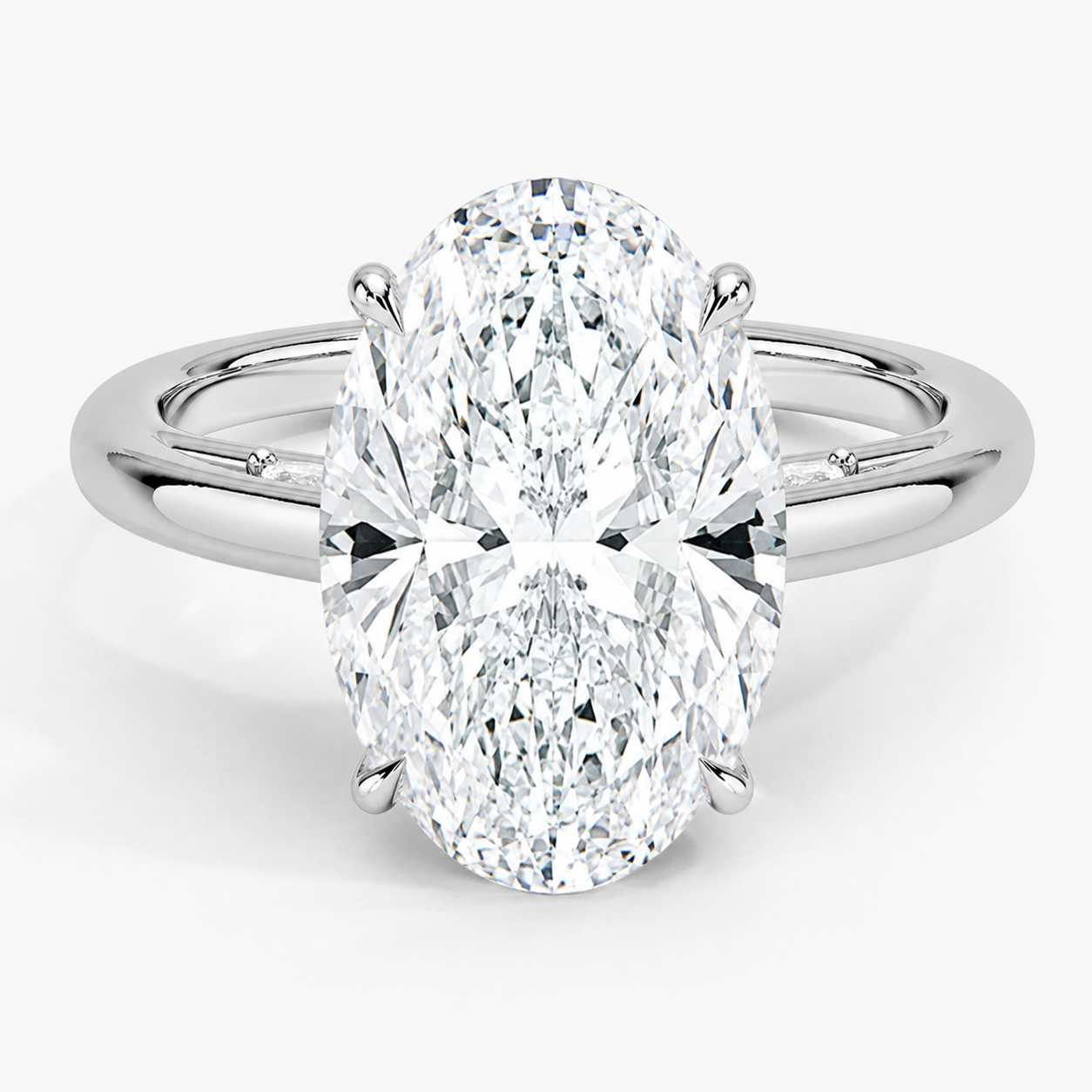 5.30 Karat Oval Kesim Hidden Halo Tasarım Tektaş Laboratuvar Pırlanta Yüzük - Salzburg - Bold Diamonds