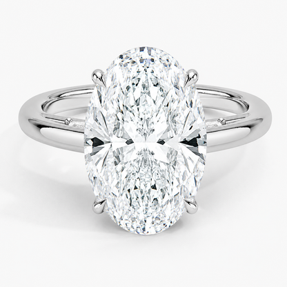 5.30 Karat Oval Kesim Hidden Halo Tasarım Tektaş Laboratuvar Pırlanta Yüzük - Salzburg - Bold Diamonds
