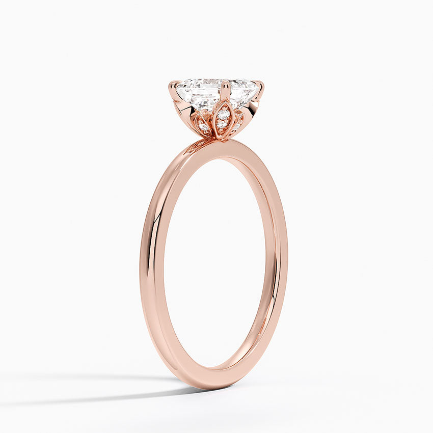 1.15 Karat Asscher Kesim Hidden Halo Tasarım Tektaş Laboratuvar Pırlanta Yüzük - Delora - Bold Diamonds
