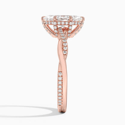 1.60 Carat Princess Halo Design Solitaire Lab Diamond Ring 18K - Florina 