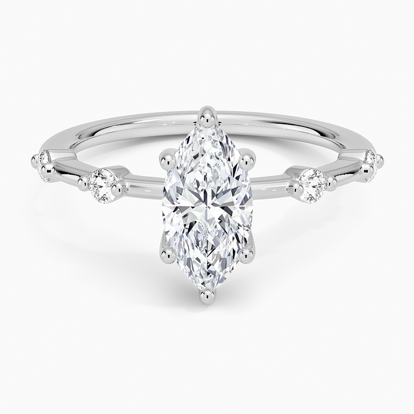 1.20 Karat Marquise Kesim Hidden Halo Tasarım Tektaş Laboratuvar Pırlanta Yüzük - Nice