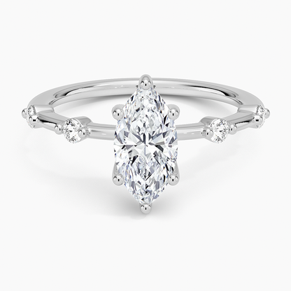 1.20 Marquise Kesim Hidden Halo Tasarım Tektaş Laboratuvar Pırlanta Yüzük - Zelora