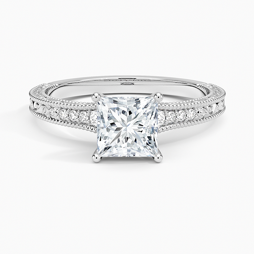 1.60 Carat Princess Halo Design Solitaire Lab Diamond Ring 18K - Florina 