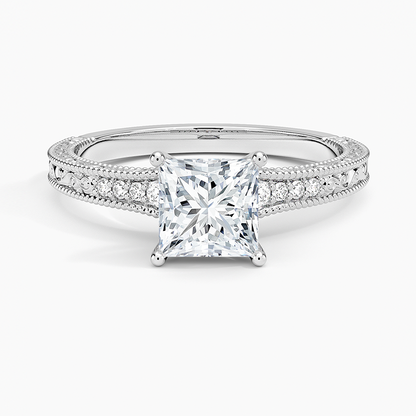 1.60 Carat Princess Halo Design Solitaire Lab Diamond Ring 18K - Florina 