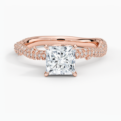 1.75 Prenses Kesim Hidden Halo Tasarım Tektaş Laboratuvar Pırlanta Yüzük - Filara