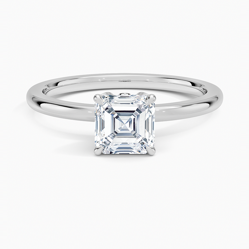 1.15 Karat Asscher Kesim Hidden Halo Tasarım Tektaş Laboratuvar Pırlanta Yüzük - Delora - Bold Diamonds