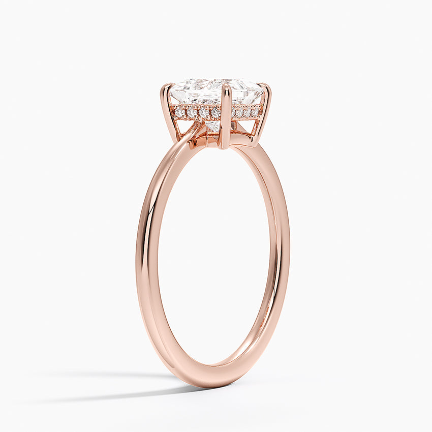 1.10 Prenses Kesim Hidden Halo Tasarım Tektaş Laboratuvar Pırlanta Yüzük - Tilora