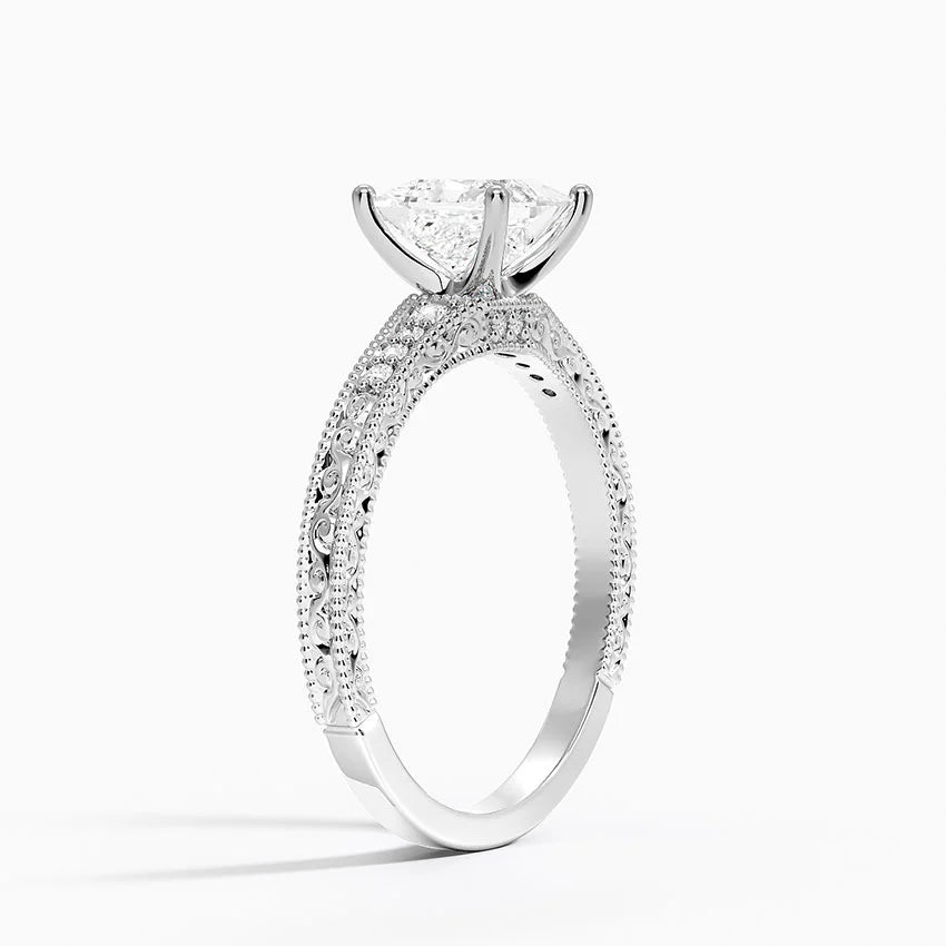 1.60 Carat Princess Halo Design Solitaire Lab Diamond Ring 18K - Florina 