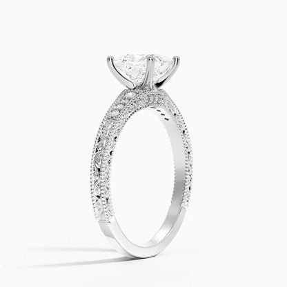 1.60 Carat Princess Halo Design Solitaire Lab Diamond Ring 18K - Florina 