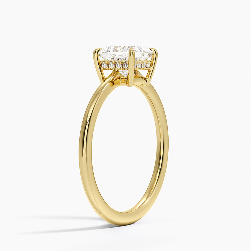 1.10 Prenses Kesim Hidden Halo Tasarım Tektaş Laboratuvar Pırlanta Yüzük - Tilora