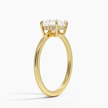 1.10 Prenses Kesim Hidden Halo Tasarım Tektaş Laboratuvar Pırlanta Yüzük - Tilora