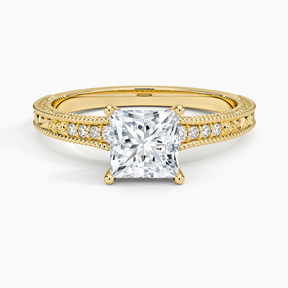 1.60 Carat Princess Halo Design Solitaire Lab Diamond Ring 18K - Florina 
