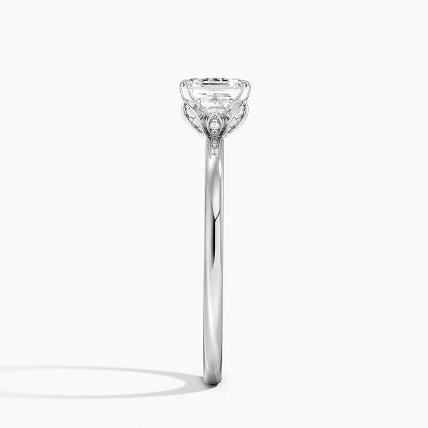 1.15 Karat Asscher Kesim Hidden Halo Tasarım Tektaş Laboratuvar Pırlanta Yüzük - Delora - Bold Diamonds