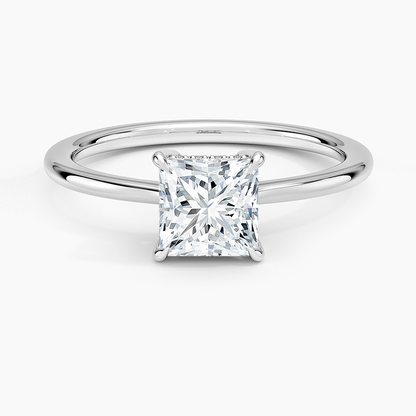 1.10 Prenses Kesim Hidden Halo Tasarım Tektaş Laboratuvar Pırlanta Yüzük - Tilora