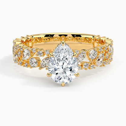 2.00 Damla Kesim Özel Tasarım Tektaş Laboratuvar Pırlanta Yüzük - Aylora