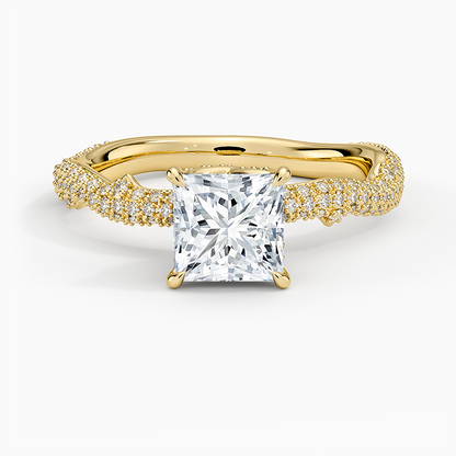 1.75 Prenses Kesim Hidden Halo Tasarım Tektaş Laboratuvar Pırlanta Yüzük - Filara