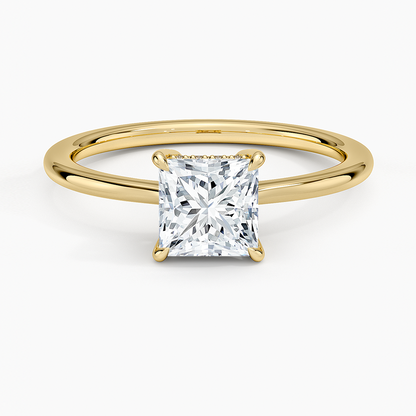 1.10 Prenses Kesim Hidden Halo Tasarım Tektaş Laboratuvar Pırlanta Yüzük - Tilora