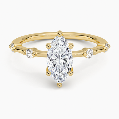 1.20 Marquise Kesim Hidden Halo Tasarım Tektaş Laboratuvar Pırlanta Yüzük - Zelora