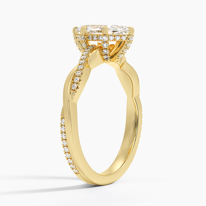1.60 Carat Princess Halo Design Solitaire Lab Diamond Ring 18K - Florina 