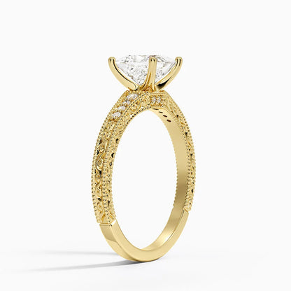 1.60 Carat Princess Halo Design Solitaire Lab Diamond Ring 18K - Florina 