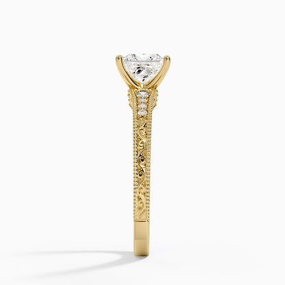 1.60 Carat Princess Halo Design Solitaire Lab Diamond Ring 18K - Florina 