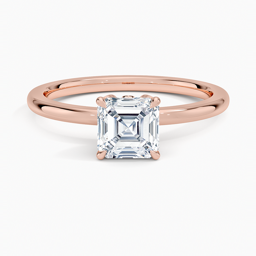 1.15 Karat Asscher Kesim Hidden Halo Tasarım Tektaş Laboratuvar Pırlanta Yüzük - Delora - Bold Diamonds